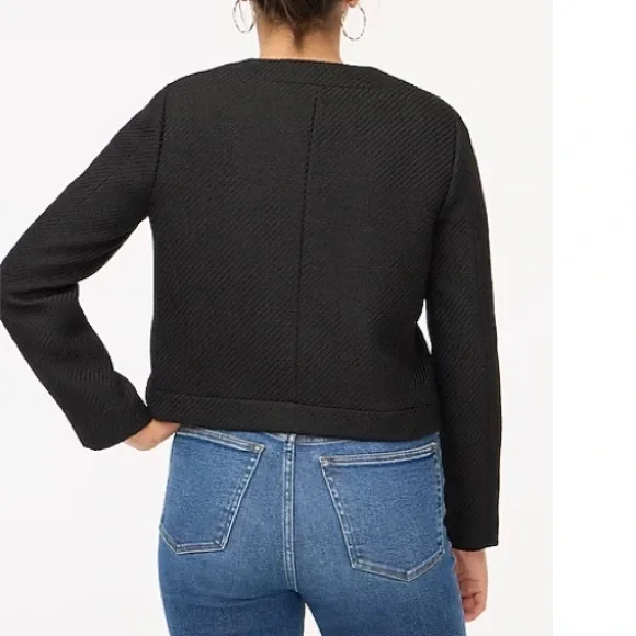 J Crew Black Tweed Jacket Blazer with Gold Buttons - Picture 3 of 12